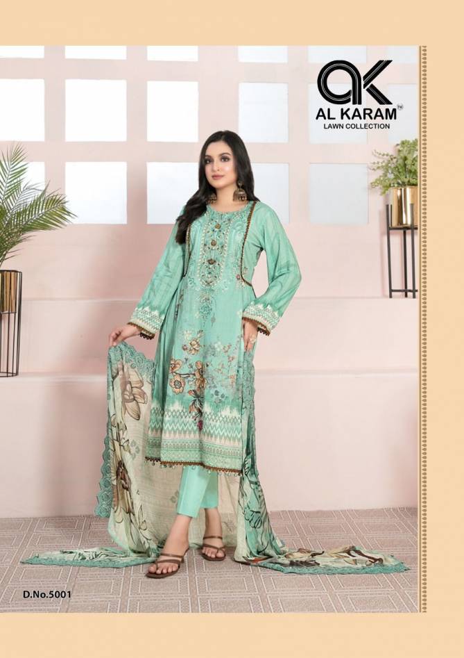 Al Karam Kesariya 5 Fancy Regular Wear Wholesale Dress Material Collection